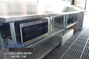 food truck workstation with microwave