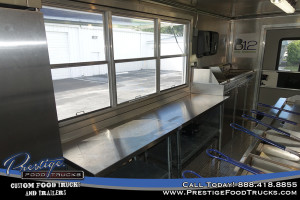 food truck interior with service window