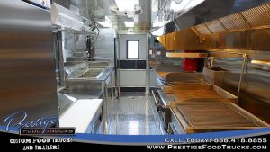 food truck interior with various appliances