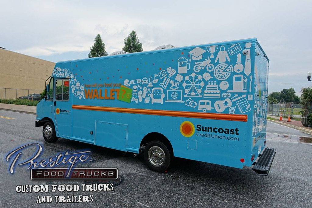 exterior of blue food truck