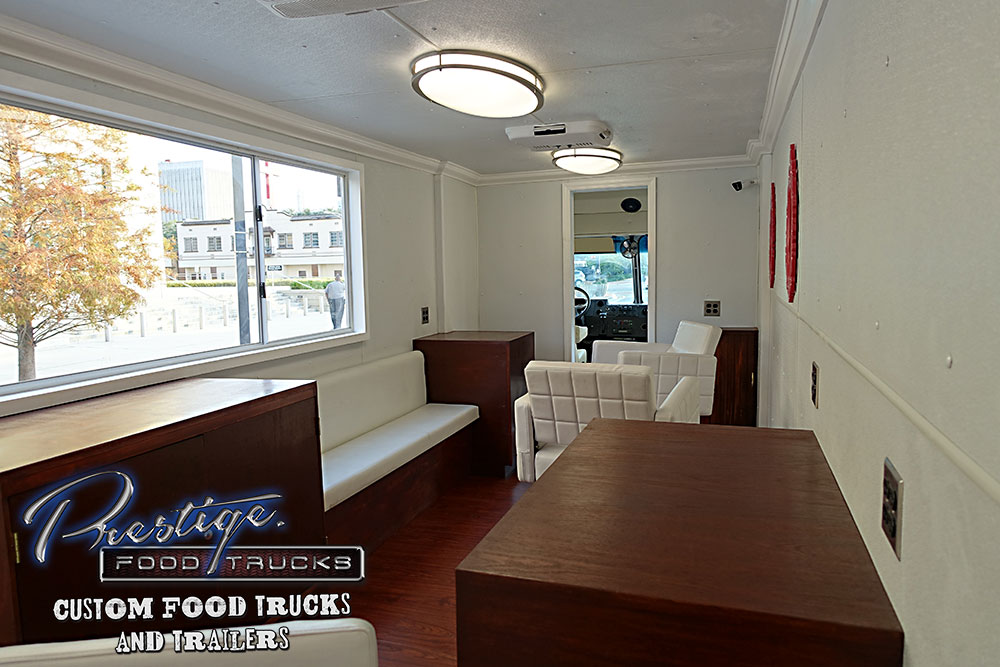 food truck interior with seating