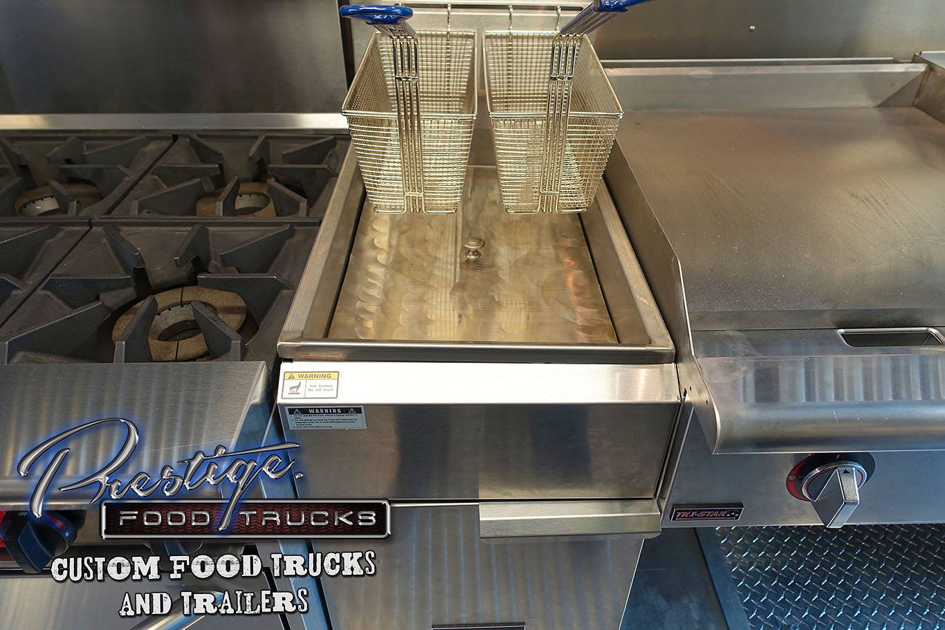 food truck interior close up photo on fryers