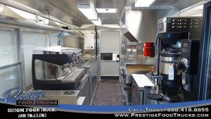 interior of food truck with appliances