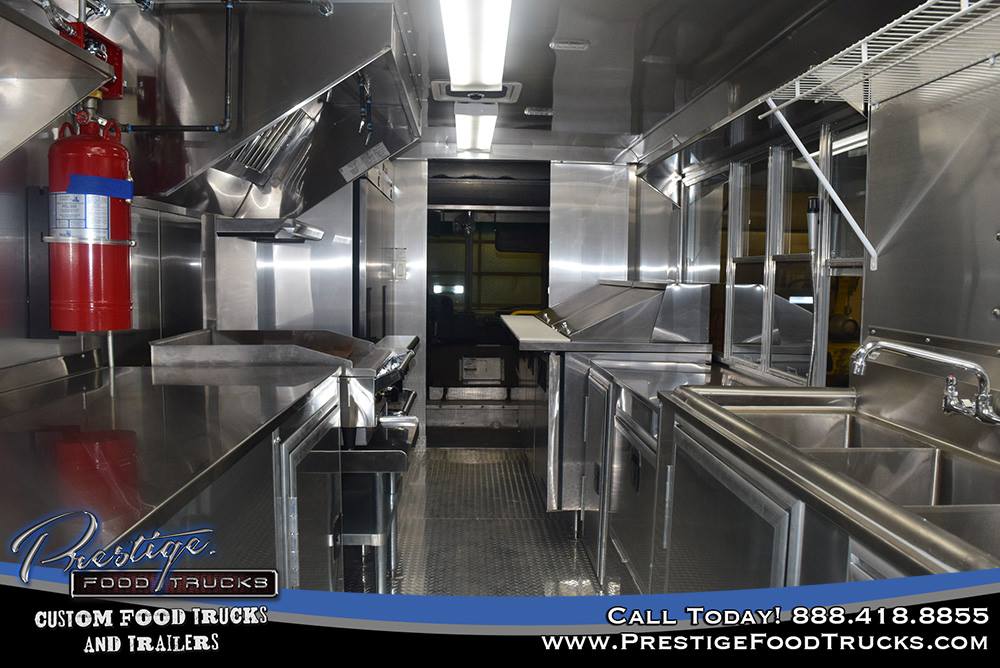 food truck interior with various appliances