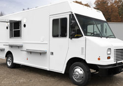 white food truck with concession window